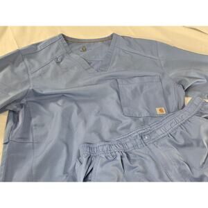 Carhartt Force Scrub Set Blue Size Small S Top & Bottom Medical Uniform Workwear